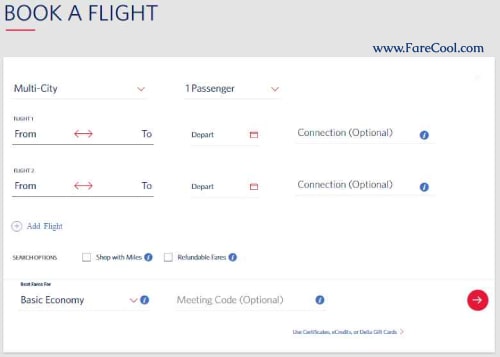 Search Multi-City Flight Delta Online